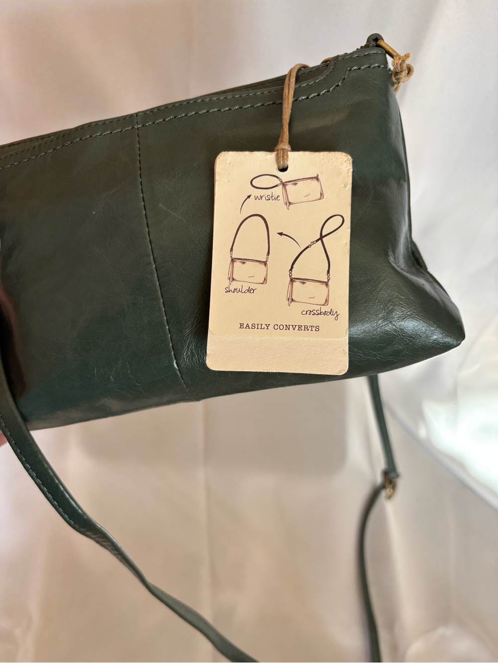 HOBO Green Leather Crossbody with Gold Hardware - Picture 2 of 6